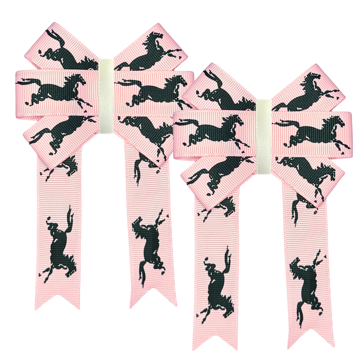 Light Pink with Black Horses Front Bows