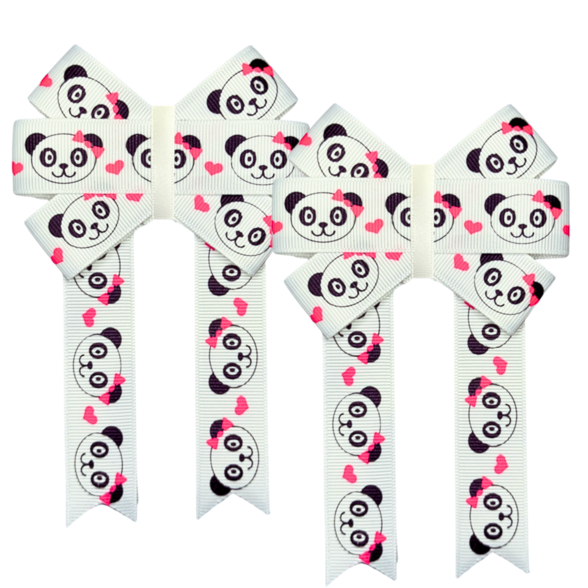 Pandas with Pink Front Bows