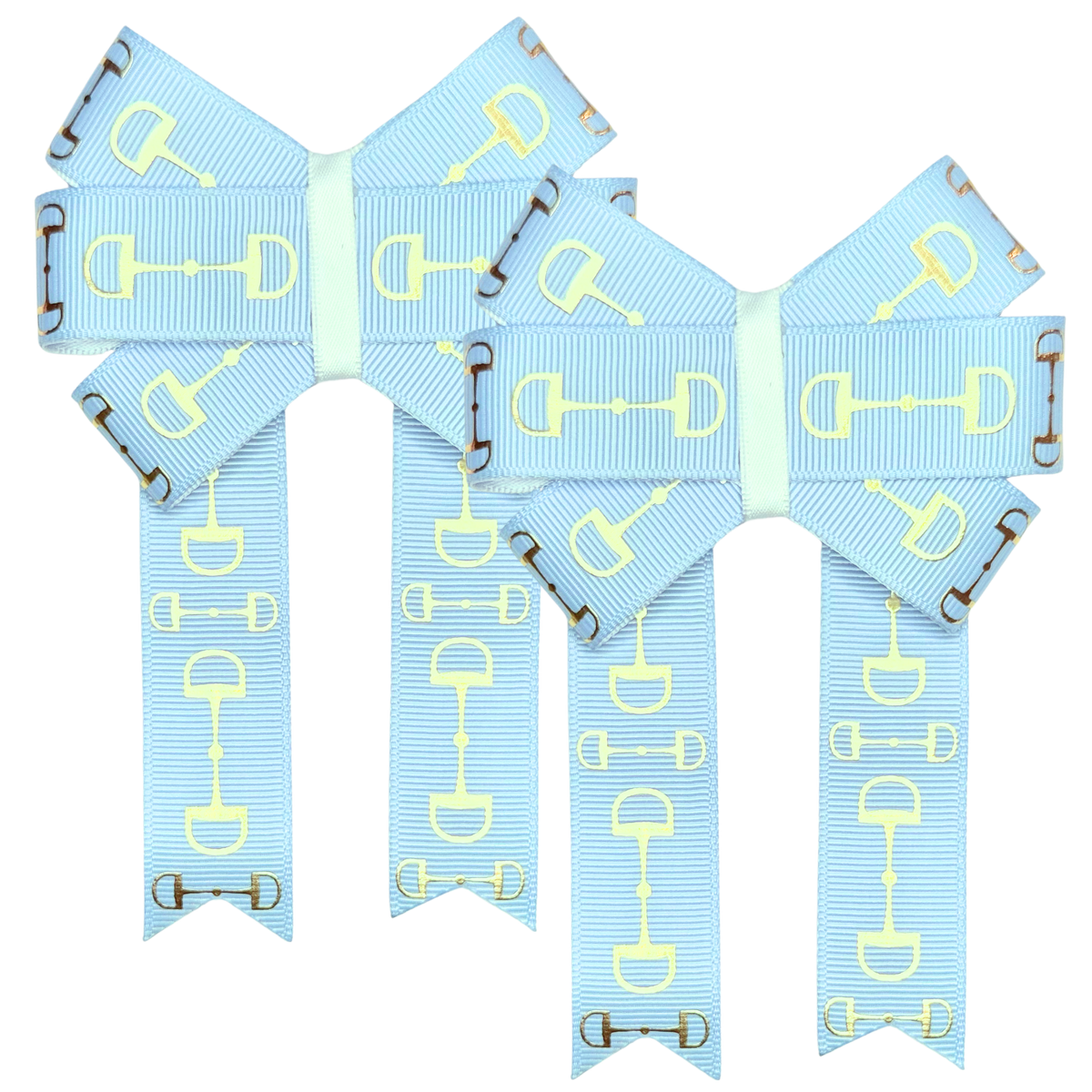 Light Blue with Gold Bits Front Bows
