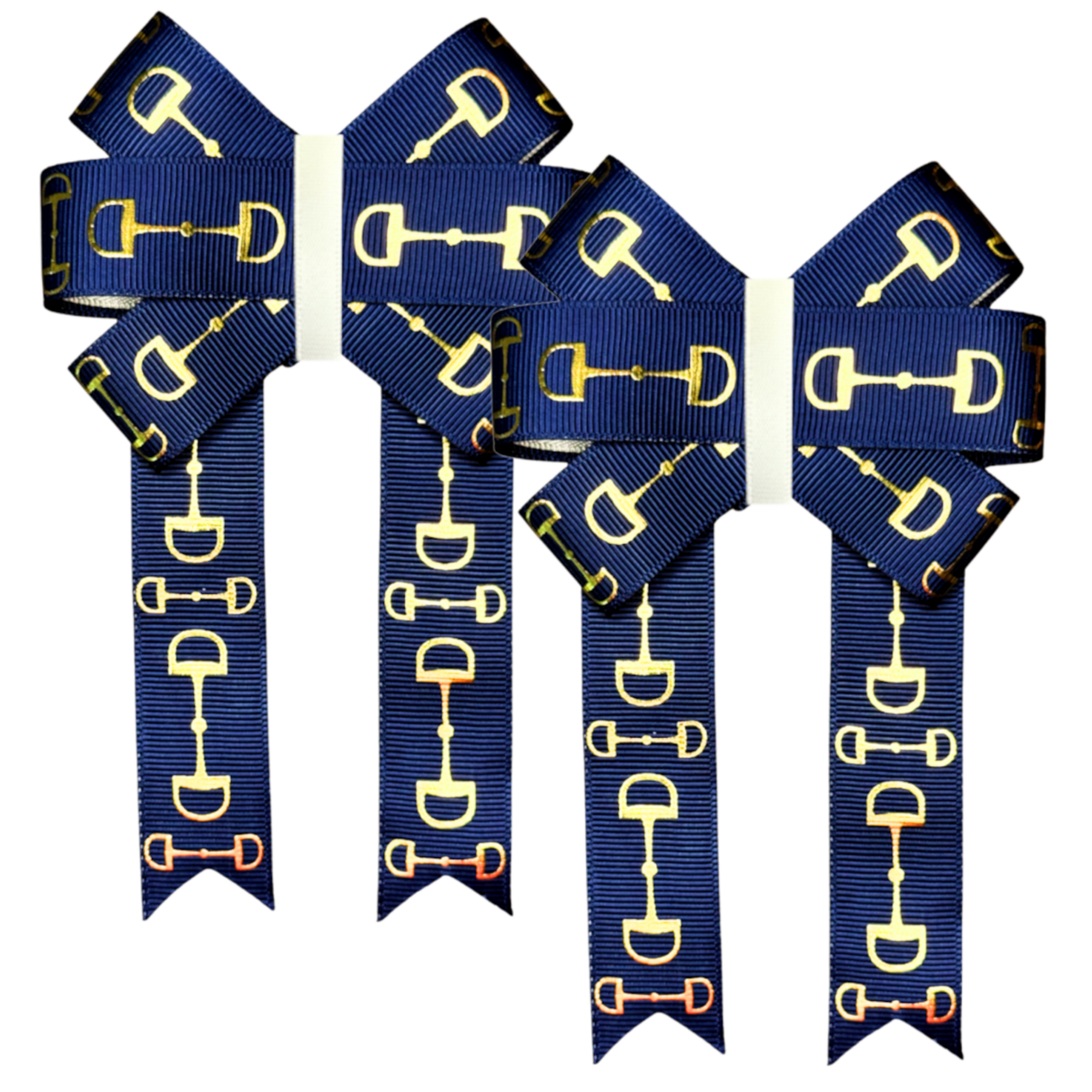 Navy with Gold Bits Front Bows