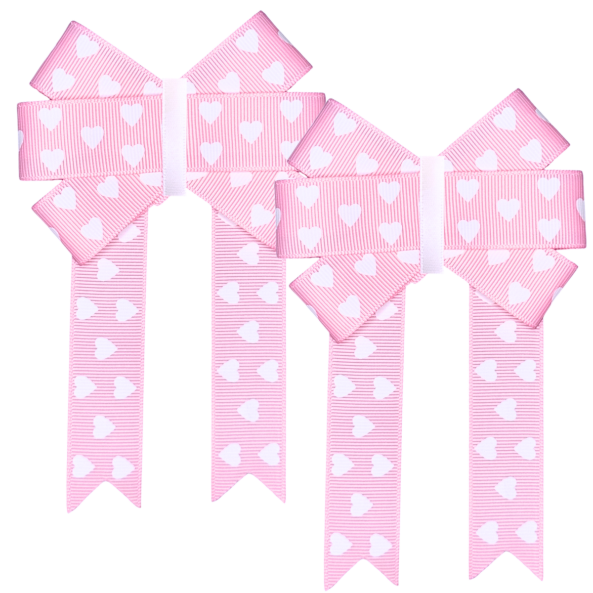 Pink with White Hearts Front Bows