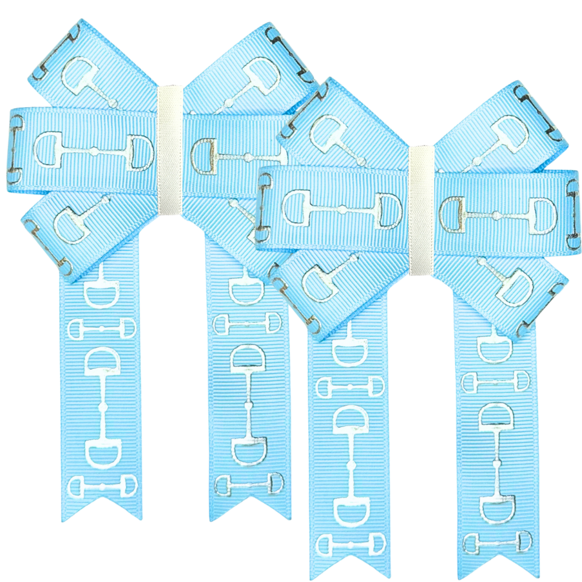 Light Blue with Silver Bits Front Bows
